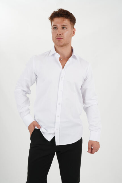 weißes Hemd offen Slimfit