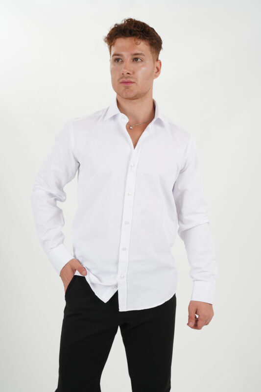 weißes Hemd offen Slimfit