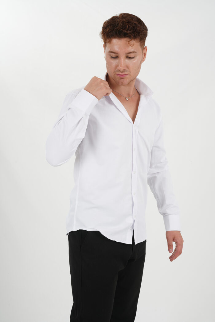 weißes Hemd Slim Fit seitlich Pantello