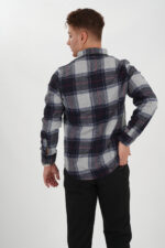 Holzfällerhemd Navy-Grau Hintenansicht Pantello