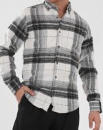 Holzfällerhemd weiß schwarz gemustert profil Pantello