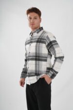 Holzfällerhemd weiß schwarz gemustert comfort Pantello