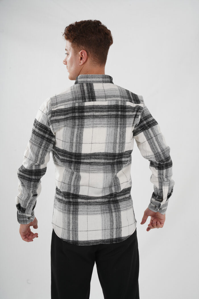 Holzfällerhemd weiß schwarz gemustert Pantello