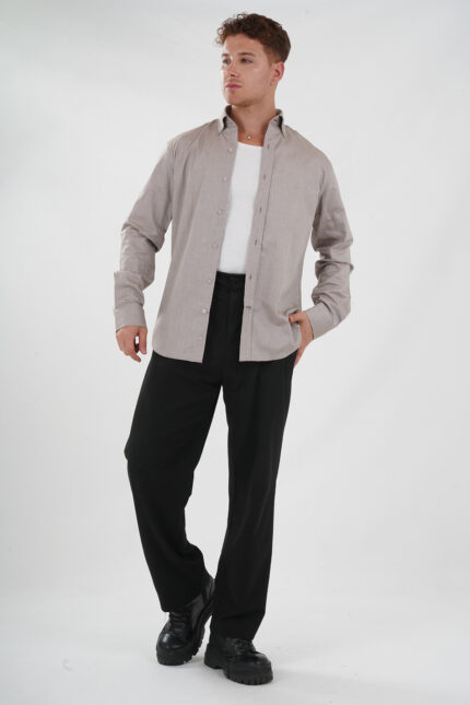 Taupe Hemd Baumwolle